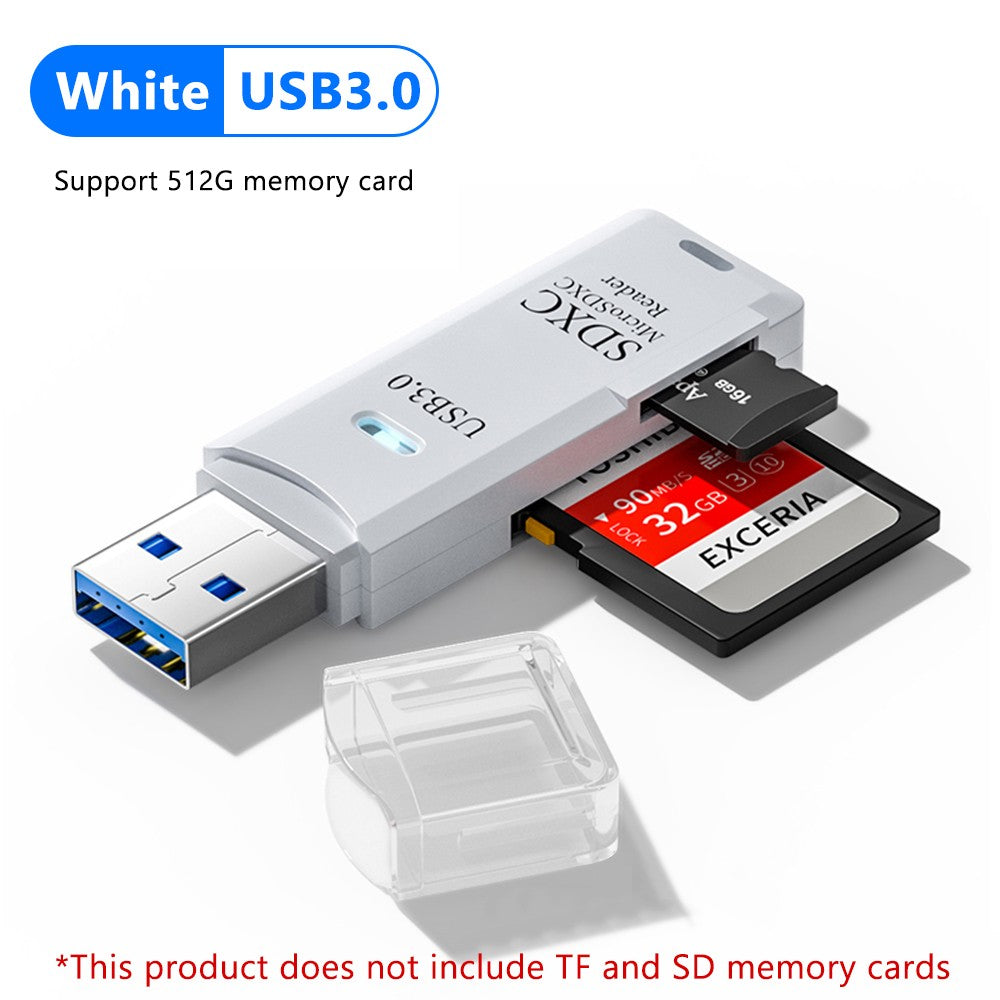 Leitor de cartão 2 em 1 USB 3.0 Leitor de cartão Micro TF SD Adaptador USB Leitor de cartão de alta velocidade Cartão de memória TF para acessórios de PC portátil