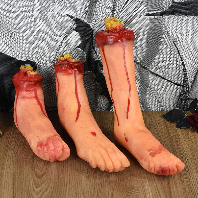 1-2PCS Scary Halloween Decor Bloody Broken Body Parts Fake Hands Legs Arms Brain Heart Horror Party Props