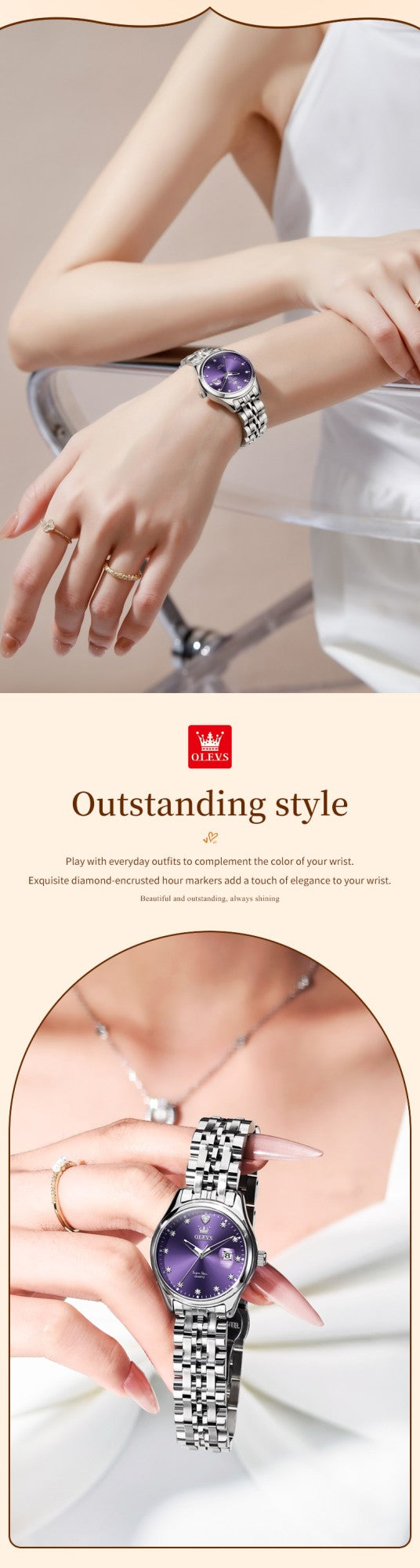 OLEVS Women Watch 5649 New Quartz Wristwatch Waterproof Luminous Date Ladies Watches Original Luxury Elegant Woman‘s Gifts