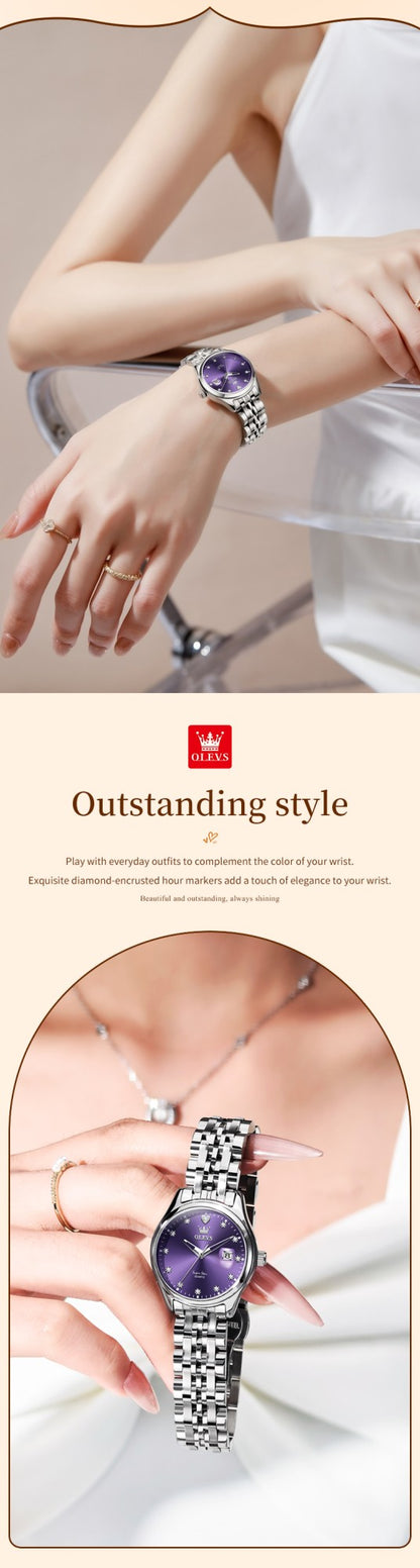 OLEVS Women Watch 5649 New Quartz Wristwatch Waterproof Luminous Date Ladies Watches Original Luxury Elegant Woman‘s Gifts