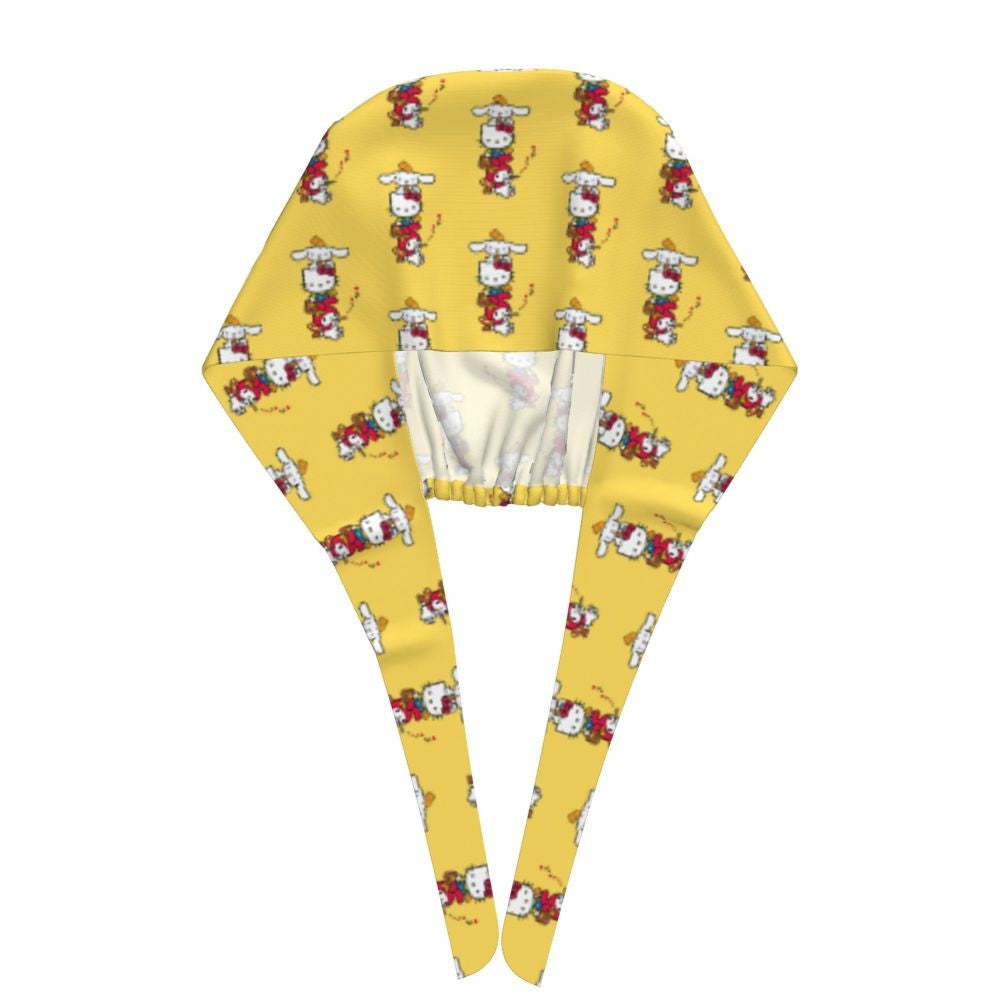 Custom Hello Kitty Medical Staff Scrubs Hat Women Men Cartoon Chara For Chef Hat Scrub Caps