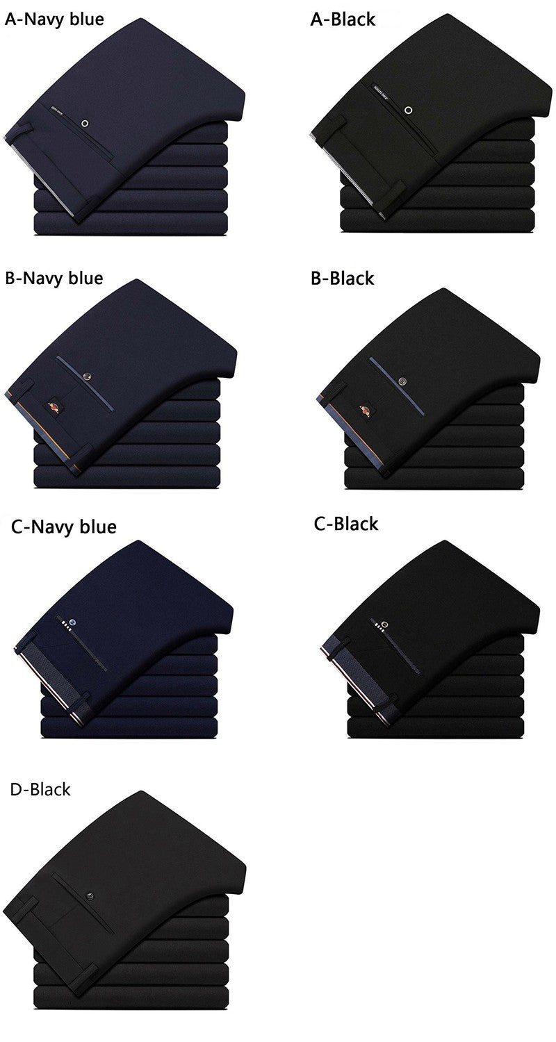 28-40 Men's Summer Fashion Business Casual Long Pants Suit Pants Male Elastic Straight Formal Trousers Plus Big Size 28-40