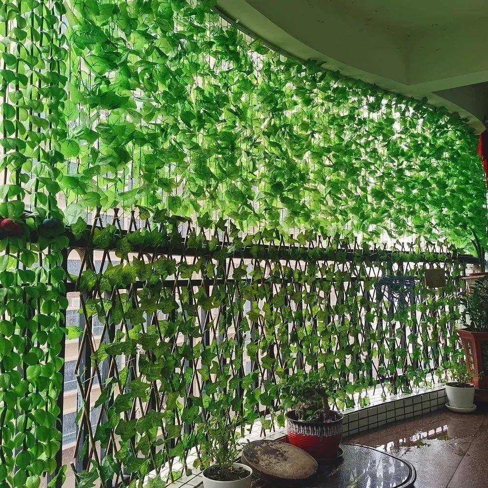 Artificial Green Ivy Leaf Rattan Creeper Leaves Vine Hanging Garland DIY Fake Fl