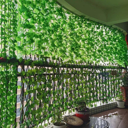Artificial Green Ivy Leaf Rattan Creeper Leaves Vine Hanging Garland DIY Fake Fl