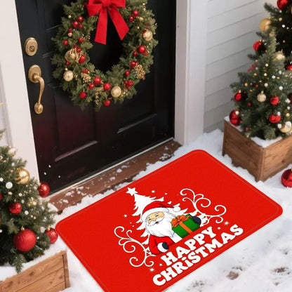VIKAMA Merry Christmas Santa Claus Rug Bedroom, Living Room, Hallway Entrance Door Mat Soft and Comfortable Rug Home Decor