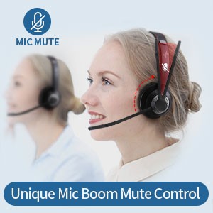 JIAMQISHI EH02U Wireless Bluetooth Headset ANC MIC for Work Computer Headphones USB Dongle Mute Mic for MacBook Headset Phone