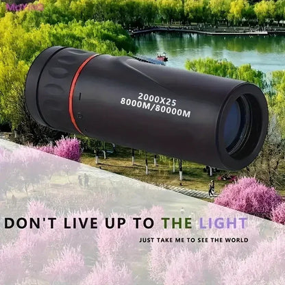 Telescópio Monocular 2000x25 HD Mini Portátil para Celular com Suporte Telescópios para Acampamento, Caça e Observação de Pássaros ao ar Livre