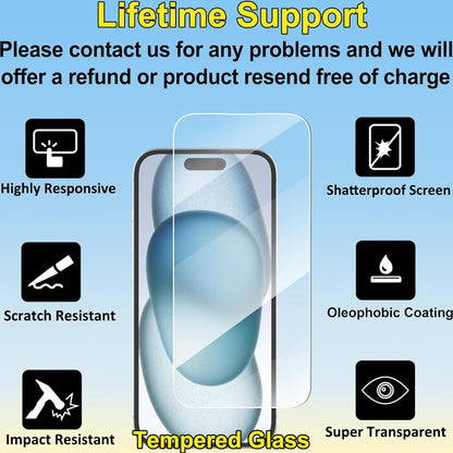 Película de Vidro Transparente Para iPhone 15 16 17 Pro Max Protetor de Tela Para iPhone 11 12 13 14 15 Pro Vidro Temperado iPhone13 Mini 16 Plus