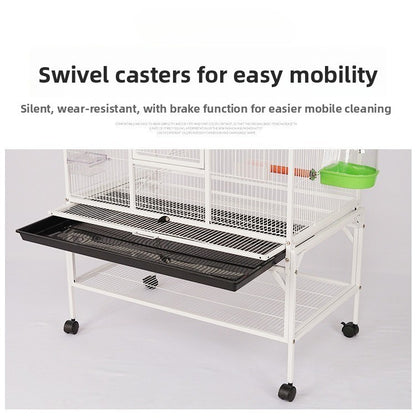 80x46x133CM Gaiola de Papagaio de Luxo Grande Multi-camadas com Grande Espaço Caixa de Ferro para Papagaio Estorninho Xuanfeng com Gaiola para Pássaros