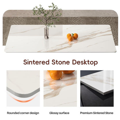 55 x 28 Inch Sintered Stone Tabletop for Standard and Sit to Stand Desk Frame, Table Top for Kitchen Table, Outdoor Indoor Dinin