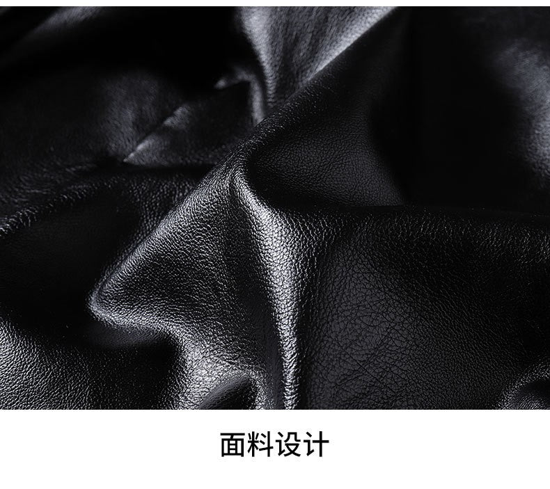 2025 Men's Soft PU Leather Jackets Business Office Coats Breathable Solid Male Faux Leather Jackets Warm Outerwear Plus Size 7XL