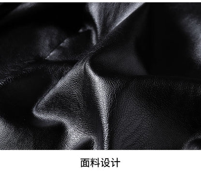 2025 Men's Soft PU Leather Jackets Business Office Coats Breathable Solid Male Faux Leather Jackets Warm Outerwear Plus Size 7XL