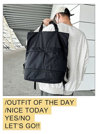 Mochila Feminina e Masculina Grande Capacidade Unissex Mochilas Nylon Impermeável Bolsa Esportiva Bolsas Escolares Tendência Portátil Lazer Viagem Bolsa de Mão