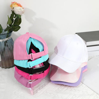 Fashion Kids Baseball Cap For Girls Boys Sun Hat Hollow Back Ponytail Caps Children Snapback Hip Hop Hats Adjustable Bones Caps