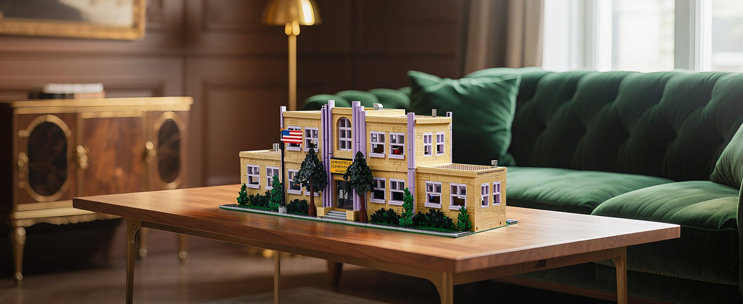 3500PCS Springfield Elementary School Building Blocks Idea Anime Street View Modular Architecture Brick Model Bricks Toys for Adults Christmas Gift