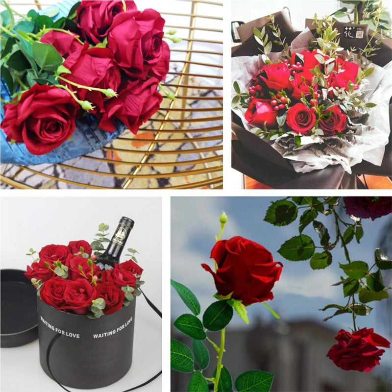 1~20pcs Artificial rose decoration Red rose Realistic artificial flowers Fake flowers Wedding dining table home decoration