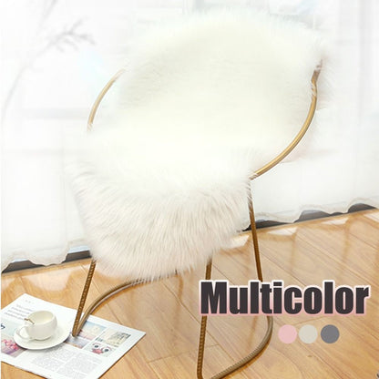 Plush Soft Sheepskin Bedroom Carpet Imitation Wool Pad Long Hair Bedside Mat Sofa Cushion White Rugs Bed Living Room