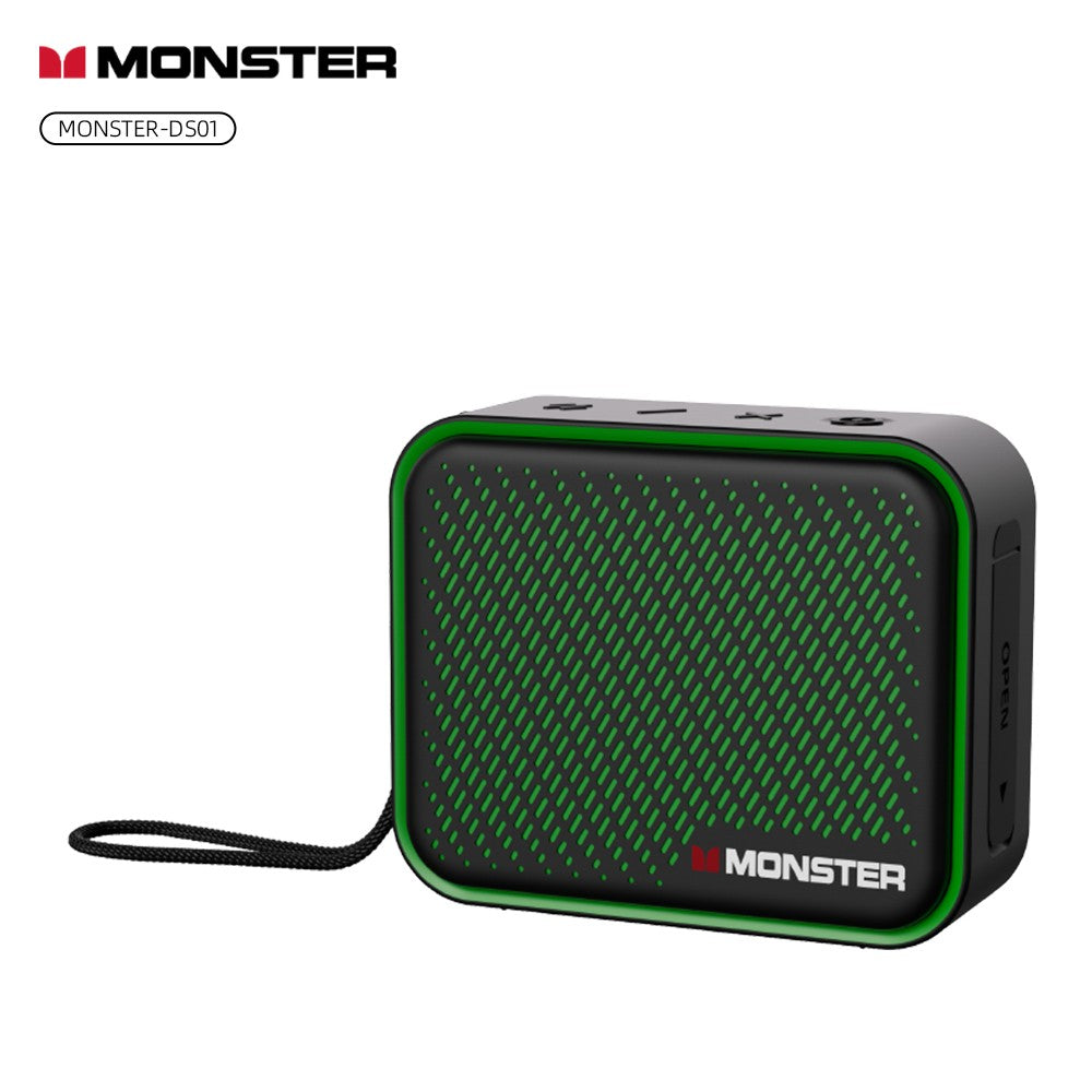 Caixa de Som Portátil Sem Fio Monster DS01 Outdoor BT V6.0 IP67 à Prova d'Água 1500mAh Mini Subwoofer de Alta Fidelidade Acústica Personalizada