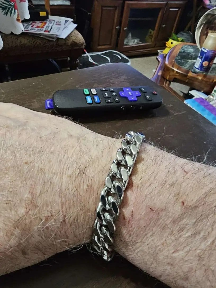 Pulseira Acessório Masculina de Aço Inoxidável 316 Banhada a Ouro 18k, Corrente Cubana Criptografada de 8, 10, 12mm, Estilo Miami Rap Hip Hop