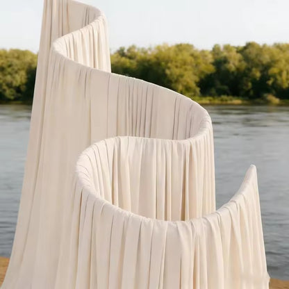 SMOOTH new trend metal wave arch curtain background curtain S-shaped fabric hanging curtain, suitable for wedding decoration