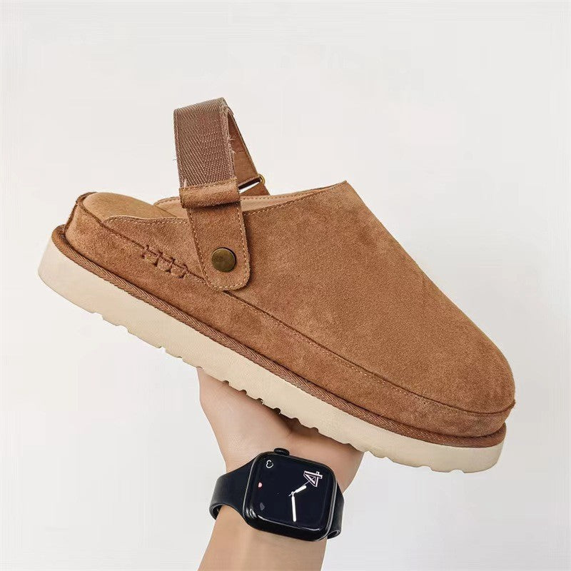 New Luxury Winter Women's Boken Shoes Plush Fashion Retro Bean Shoes Cotton Women's Flat Sole Slippers Platform Women Boots