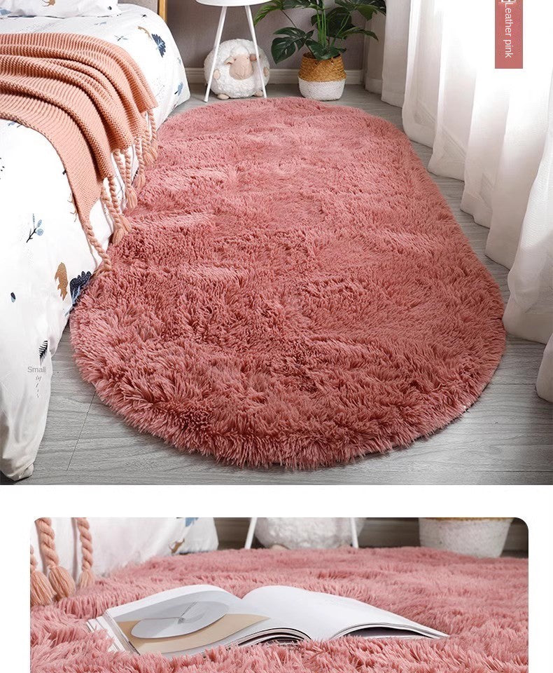 Tie-Dye Oval Living Room Rug Comfortable Soft Home Decor Floor Cushion Sofa Eend Table Bedroom Fluffy Non-Slip Plush Bed Rug