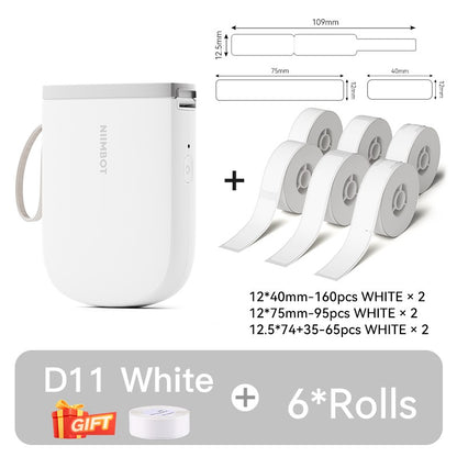 Mini Impressora de Etiquetas Portátil NIIMBOT D11 Nova Versão 300DPI Bluetooth Sem Fio Máquina de Etiquetas Impressora de Adesivos para Cozinha e Crachás