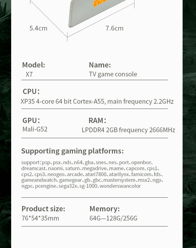 2026 New Coopreme Y7 X7 128G  Linux System 4K Video Game Console TV Box Wireless Controller Retro Game 10000+ Support PSP