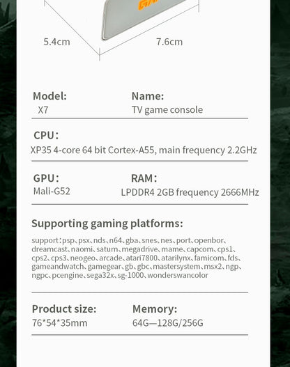 2026 New Coopreme Y7 X7 128G  Linux System 4K Video Game Console TV Box Wireless Controller Retro Game 10000+ Support PSP
