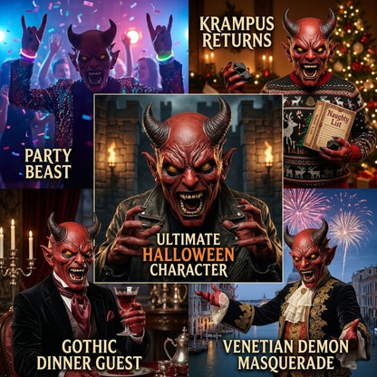 Realistic Demon Devil Mask Horror Latex Full Head Mask Scary Halloween Cosplay Costume Party Mask For Adult Carnival Horror Prop
