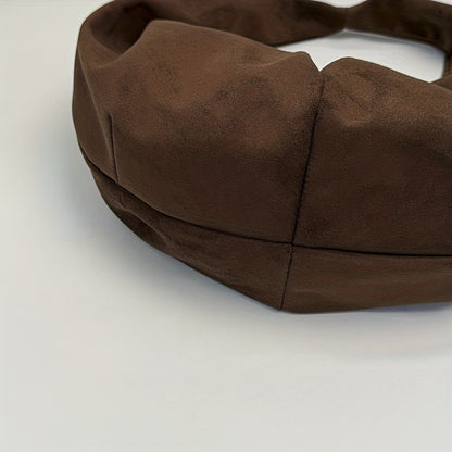 Retro Suede Leopard Print Saddle Bag for Women, Trendy Autumn and Winter Fashion, Underarm Bag, Large Capacity Handbag