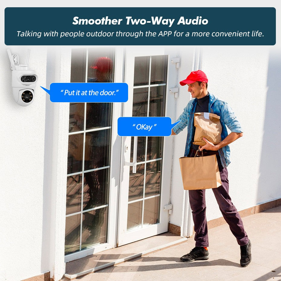 FUERS 5K 10MP Dual Lens IP Camera Tuya Smart Home Security Auto Tracking Wireless Alarm WIFI CCTV Surveillance Outdoor Camera