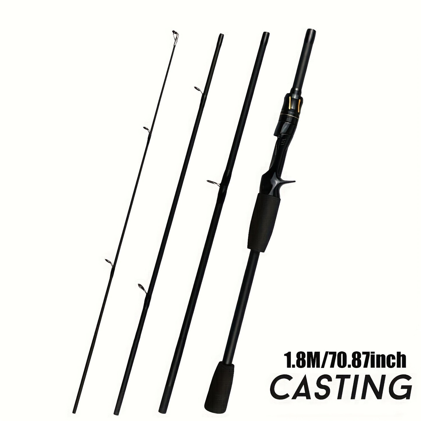 Vara De Pesca De Fibra De Carbono 1.8M/2.1M Vara De Viagem Portátil, Anel Guia De Cerâmica Requintado E Suave, Punho De Eva De Alta Densidade