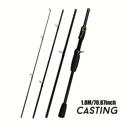 Vara De Pesca De Fibra De Carbono 1.8M/2.1M Vara De Viagem Portátil, Anel Guia De Cerâmica Requintado E Suave, Punho De Eva De Alta Densidade