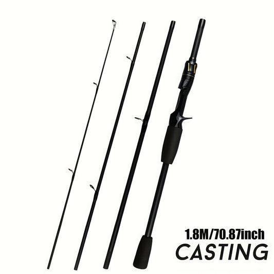 Vara De Pesca De Fibra De Carbono 1.8M/2.1M Vara De Viagem Portátil, Anel Guia De Cerâmica Requintado E Suave, Punho De Eva De Alta Densidade