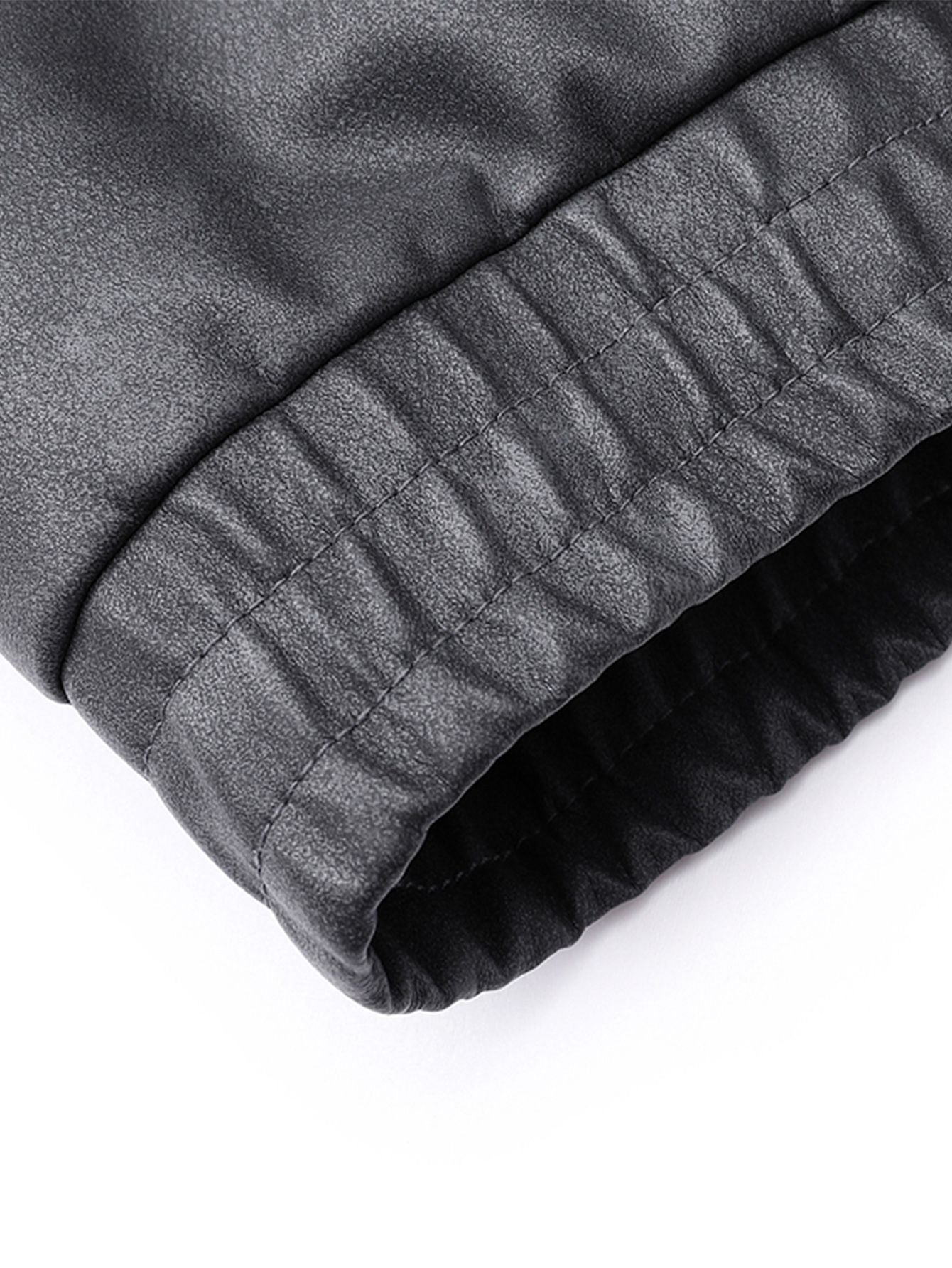 Plus Size Men's Casual Loose Fit Turndown Collar Motorcycle PU Leather Jacket, Suitable For Autumn, Zipper Front