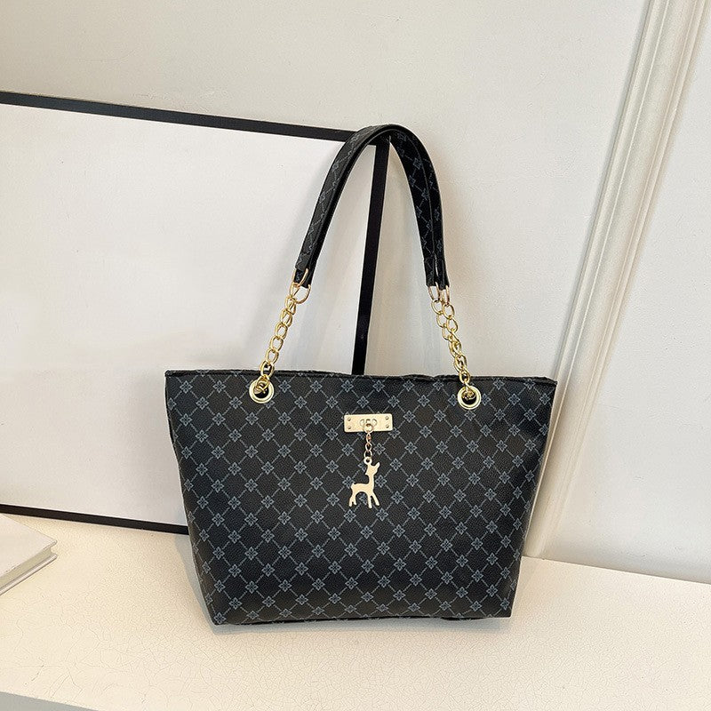 2024 Autumn and Winter New Presbyopic Handbag Shoulder Bag Large Capacity Tote Bag Women's Bag