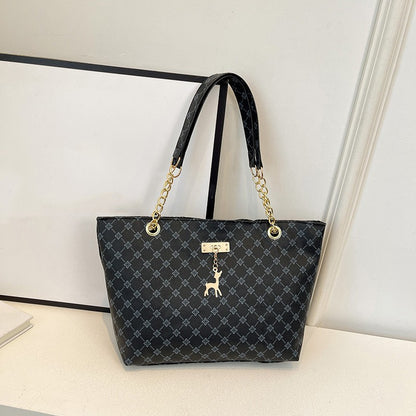 2024 Autumn and Winter New Presbyopic Handbag Shoulder Bag Large Capacity Tote Bag Women's Bag