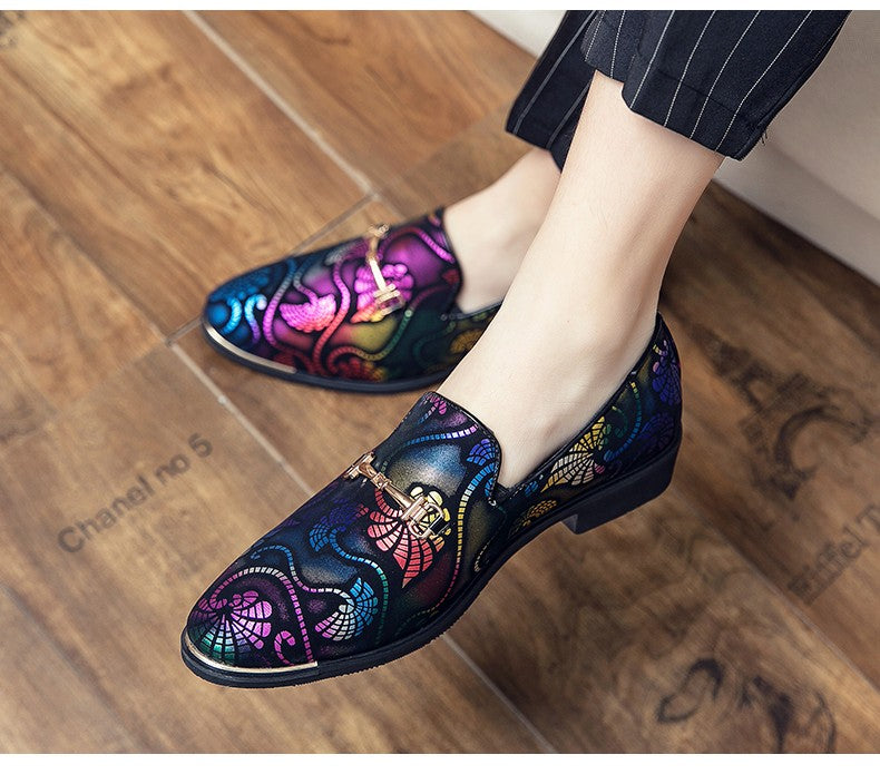 Spring Business Men Shoes Gold Blue Adult Dress Footwear Slip-on Man Party Formal Shoes Plus Size Casual Shoes For Mens Zapatos