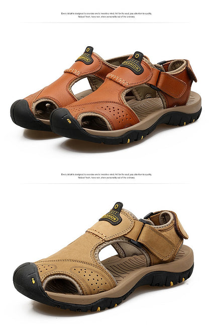 2025 Man's shoes Genuine Leather Men Sandals Summer Men's Shoes Outdoor Water Shoes Leather Sandals For Men men summer sandals