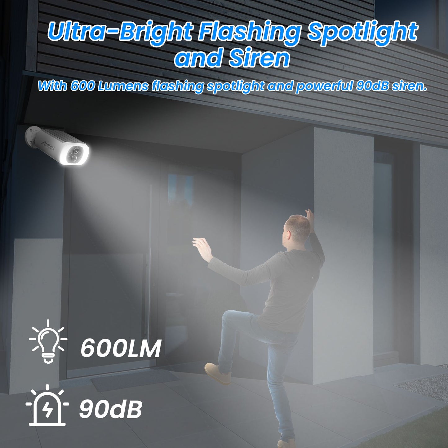 ANRAN 2/3/4 PCS Câmera WIFI Sem Fio Externa 2.4G 3MP Câmera de Segurança Solar com Bateria Holofote Visão Noturna Colorida Alarme Local