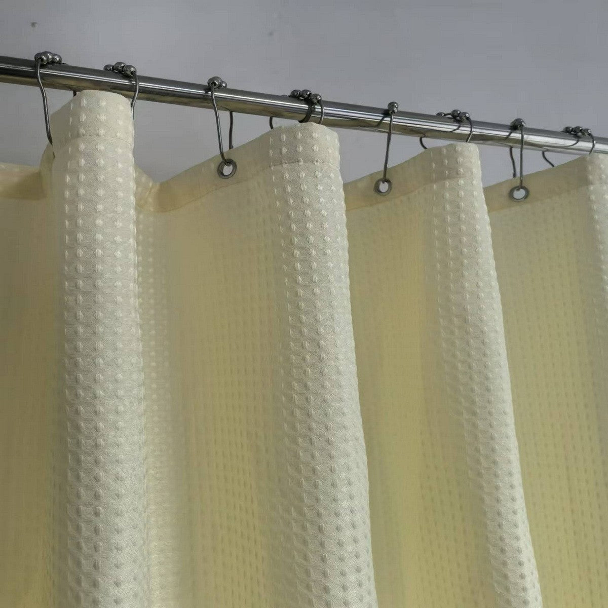 Cortina de Chuveiro de Tecido Minghe, Cortina de Chuveiro de Banheiro de Pano Resistente, Cortina de Chuveiro de Poliéster Waffle 230 gsm