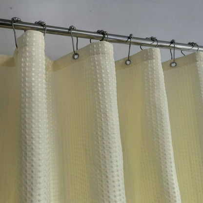 Cortina de Chuveiro de Tecido Minghe, Cortina de Chuveiro de Banheiro de Pano Resistente, Cortina de Chuveiro de Poliéster Waffle 230 gsm