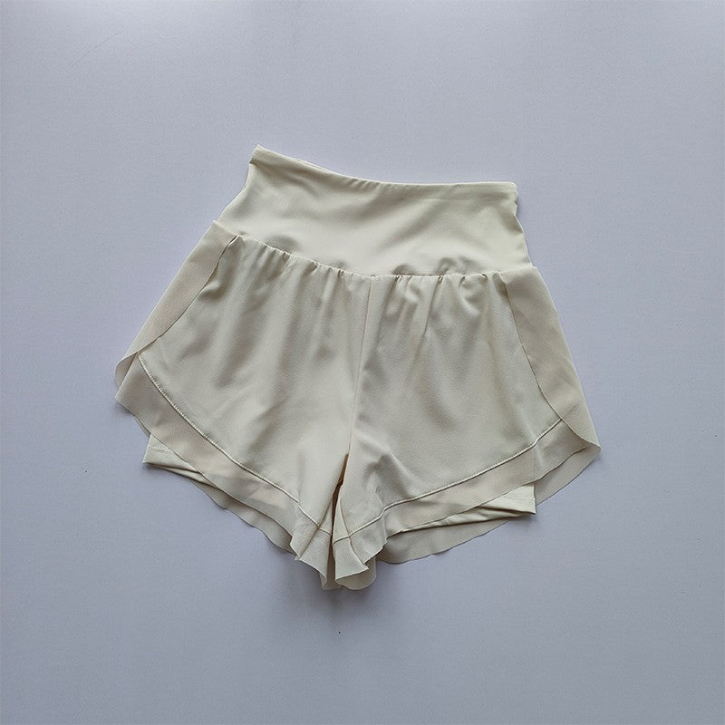 Summer Women's High-Waisted Sports Shorts Mesh Breathable Double-Layer Quick-Dry Gym Fitness Running Cycling Yoga Shorts