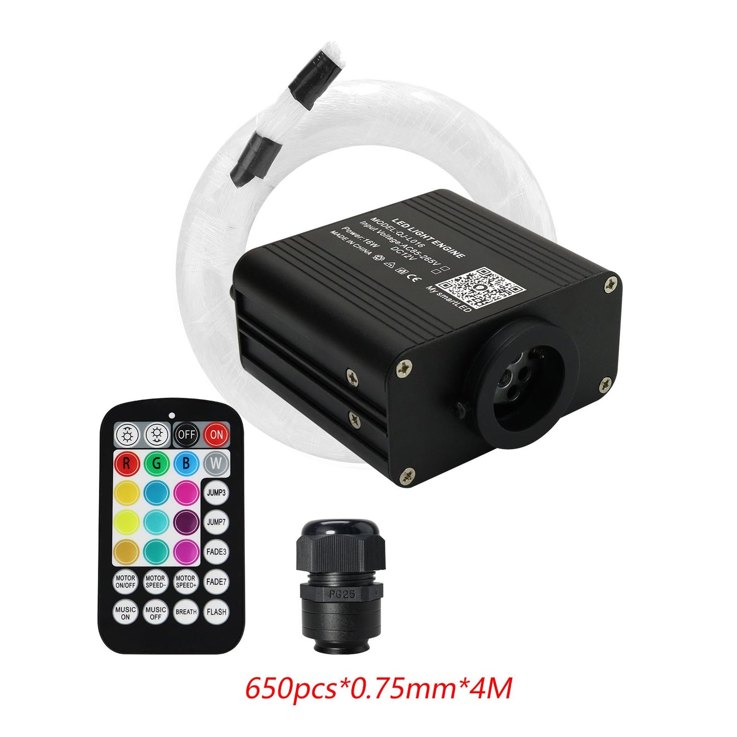 New 16W Twinkle RGBW Fiber Optic Star Ceiling Lights Kit Smart APP Sound Control LED Engine for Car Starry Sky Fiber Optic Light