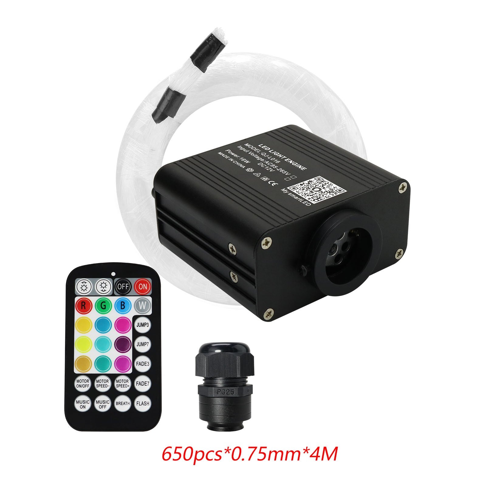 New 16W Twinkle RGBW Fiber Optic Star Ceiling Lights Kit Smart APP Sound Control LED Engine for Car Starry Sky Fiber Optic Light