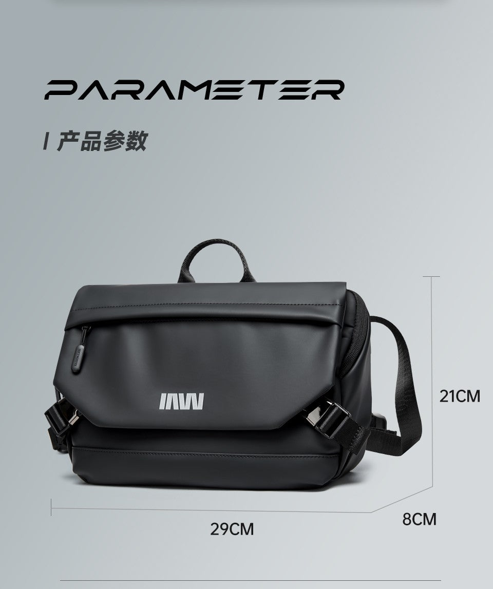 Septwolves Lightweight Men Shoulder Bag Leather Travel Messenger Bag 9.7-Inch Ipad Compartment Comfortable Widened Shoulder Pads