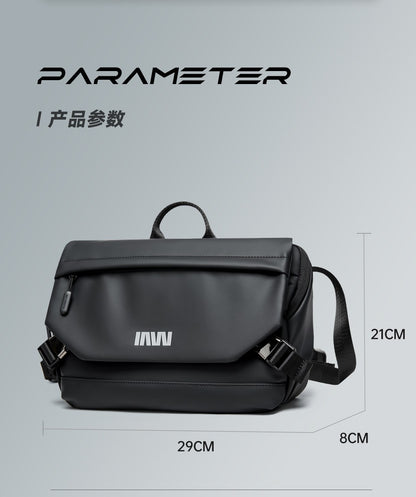 Septwolves Lightweight Men Shoulder Bag Leather Travel Messenger Bag 9.7-Inch Ipad Compartment Comfortable Widened Shoulder Pads