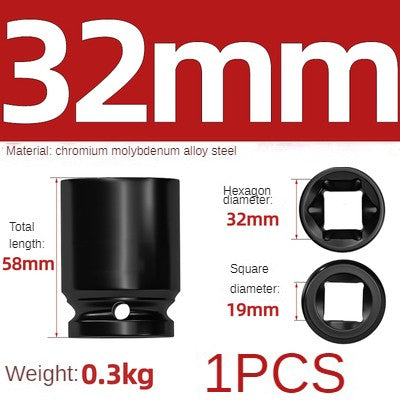 Conjunto de Soquetes Sextavados Reforçados de 3/4 de Polegada 17-50mm, Chave Pneumática, Conjunto de Bicos, Ferramentas de Mecânico, Ferramenta Manual