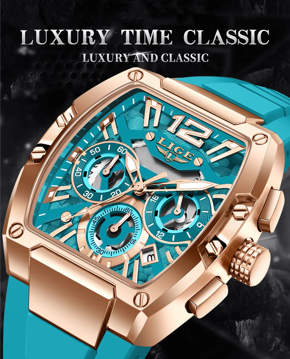 LIGE Men Watch Fashion Top Brand Luxury Silicone Military Watch Men Casual Sports Waterproof Date Quartz Wristwatches For Men